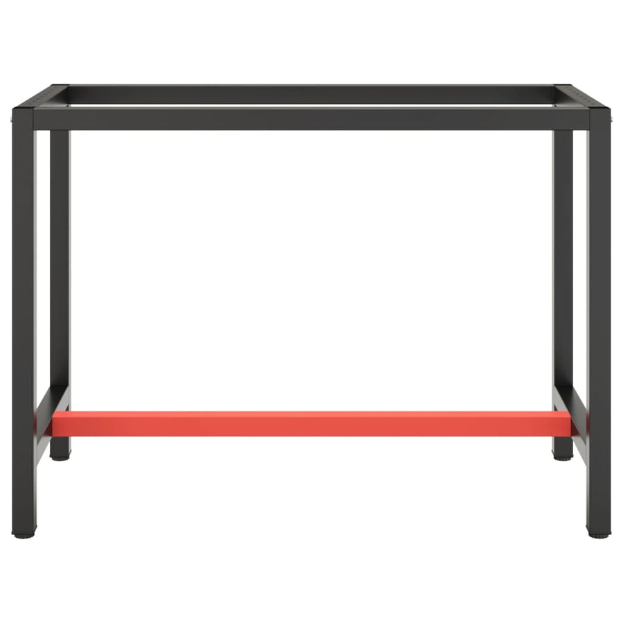 Werkbankframe Metaal Matzwart En Matrood 110 x 50 x 79 cm Met 1 stang