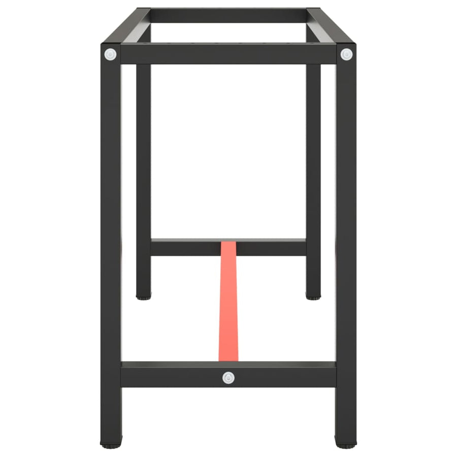 Werkbankframe Metaal Matzwart En Matrood 110 x 50 x 79 cm Met 1 stang