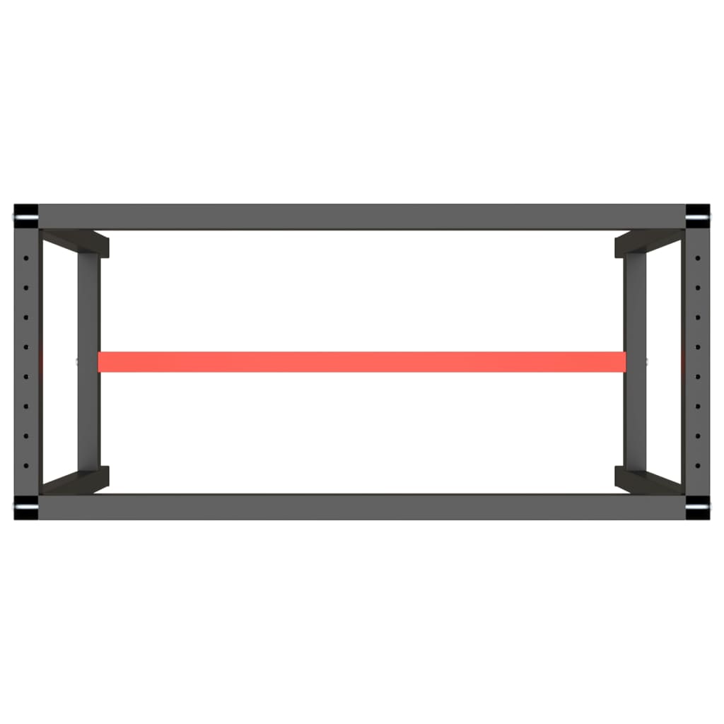 Werkbankframe Metaal Matzwart En Matrood 110 x 50 x 79 cm Met 1 stang