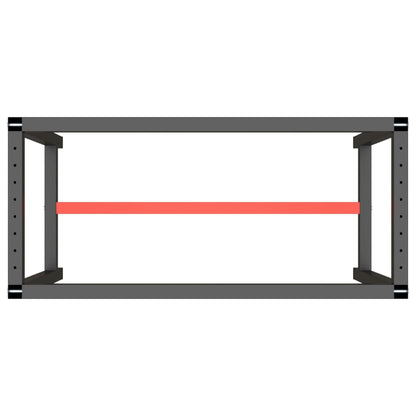 Werkbankframe Metaal Matzwart En Matrood 110 x 50 x 79 cm Met 1 stang