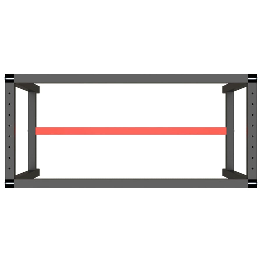 Werkbankframe Metaal Matzwart En Matrood 110 x 50 x 79 cm Met 1 stang