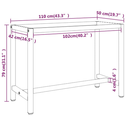 Werkbankframe Metaal Matzwart En Matrood 110 x 50 x 79 cm Met 1 stang