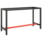 Werkbankframe 140x50x79 cm metaal matzwart matrood