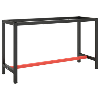 Werkbankframe Metaal Matzwart En Matrood 140 x 50 x 79 cm Met 1 stang