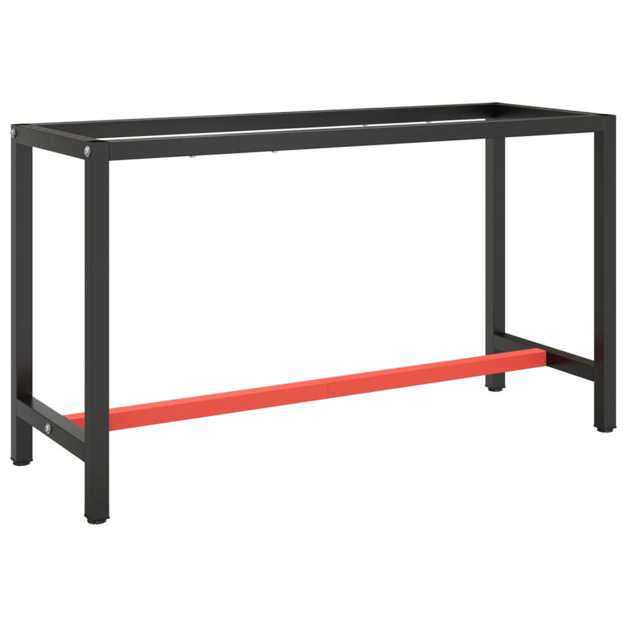 Werkbankframe Metaal Matzwart En Matrood 140 x 50 x 79 cm Met 1 stang