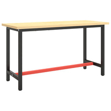 Werkbankframe Metaal Matzwart En Matrood 140 x 50 x 79 cm Met 1 stang