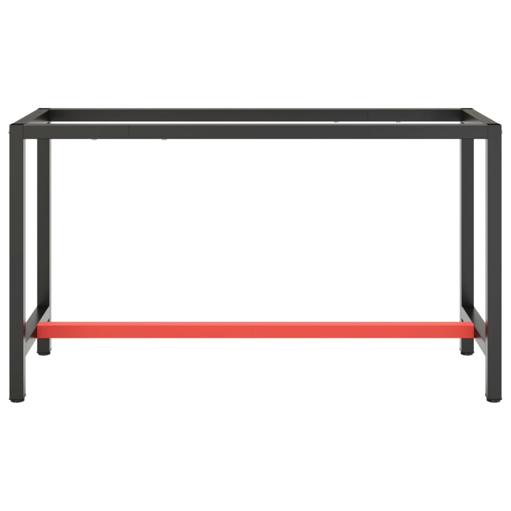 Werkbankframe Metaal Matzwart En Matrood 140 x 50 x 79 cm Met 1 stang