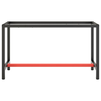 Werkbankframe Metaal Matzwart En Matrood 140 x 50 x 79 cm Met 1 stang
