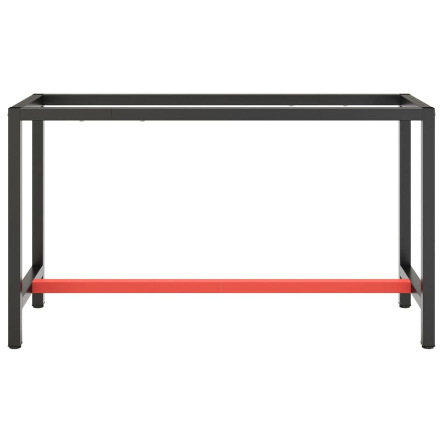 Werkbankframe Metaal Matzwart En Matrood 140 x 50 x 79 cm Met 1 stang