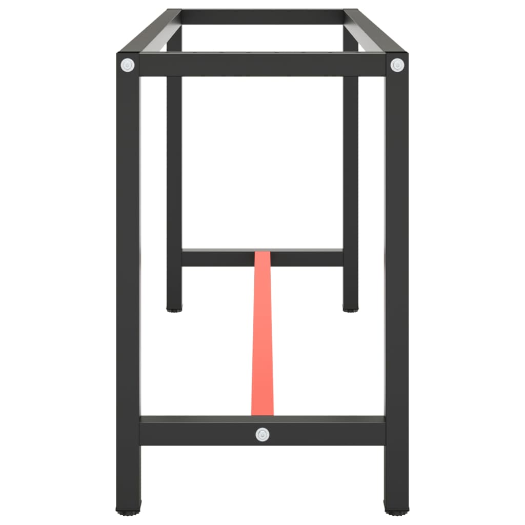 Werkbankframe Metaal Matzwart En Matrood 140 x 50 x 79 cm Met 1 stang