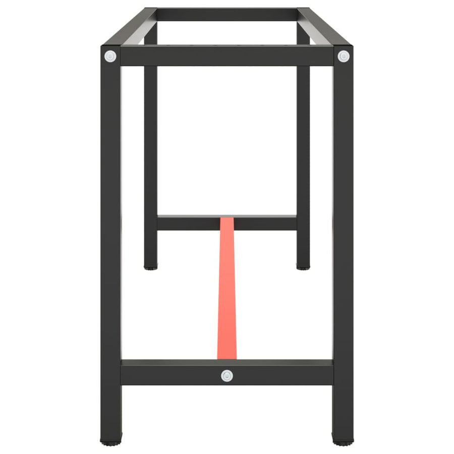 Werkbankframe Metaal Matzwart En Matrood 140 x 50 x 79 cm Met 1 stang