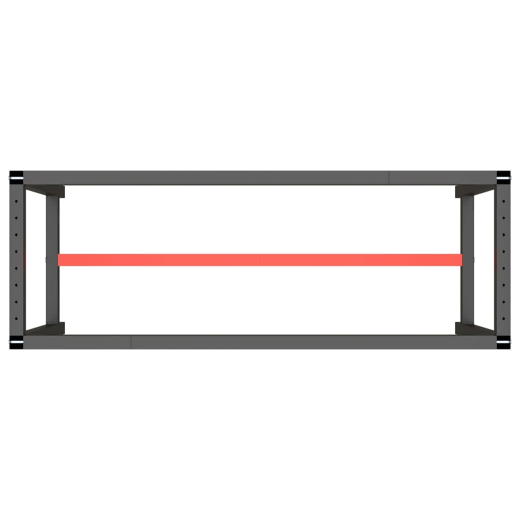 Werkbankframe Metaal Matzwart En Matrood 140 x 50 x 79 cm Met 1 stang