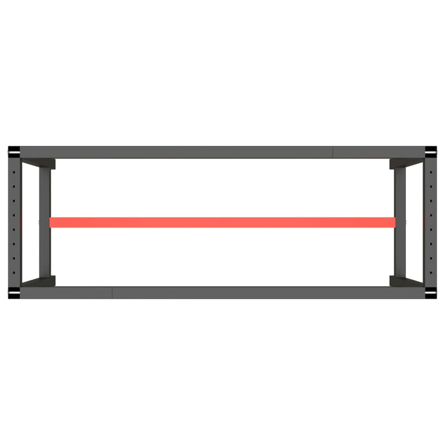 Werkbankframe Metaal Matzwart En Matrood 140 x 50 x 79 cm Met 1 stang