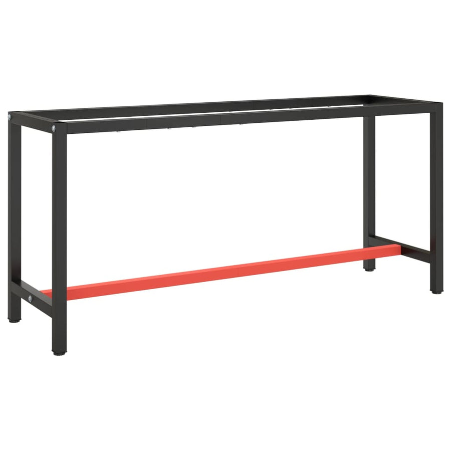 Werkbankframe Metaal Matzwart En Matrood 170 x 50 x 79 cm Met 1 stang
