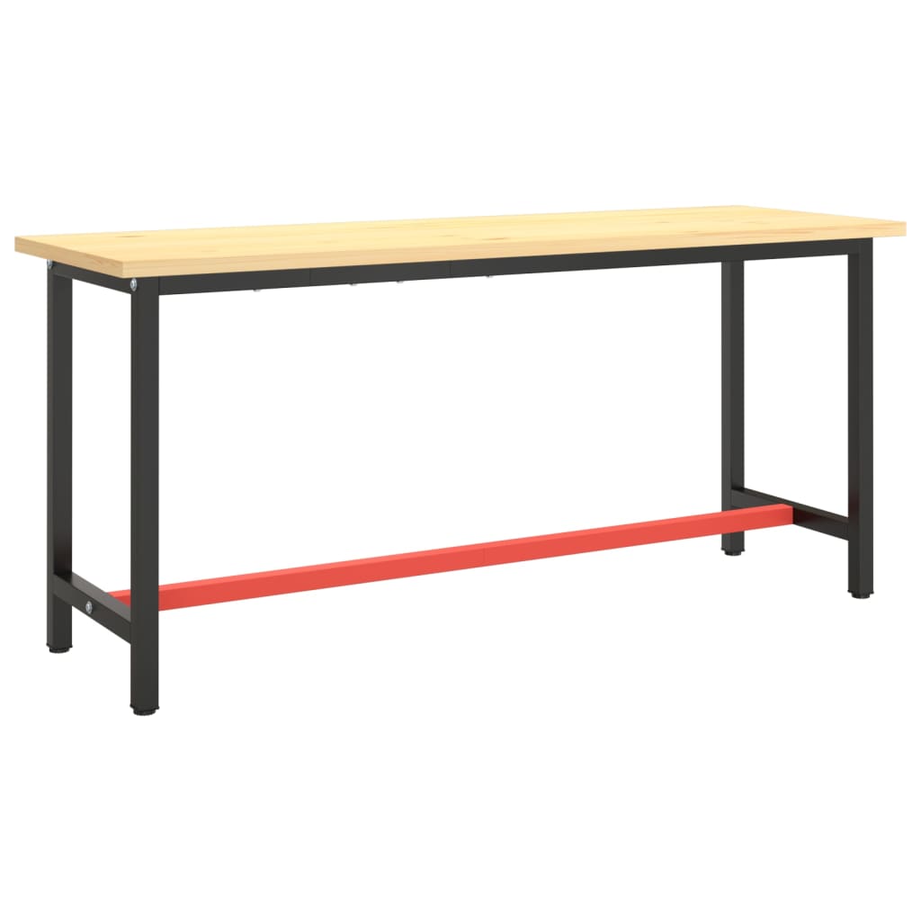 Werkbankframe Metaal Matzwart En Matrood 170 x 50 x 79 cm Met 1 stang