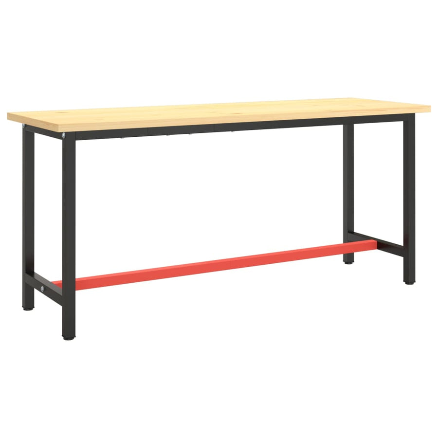 Werkbankframe Metaal Matzwart En Matrood 170 x 50 x 79 cm Met 1 stang