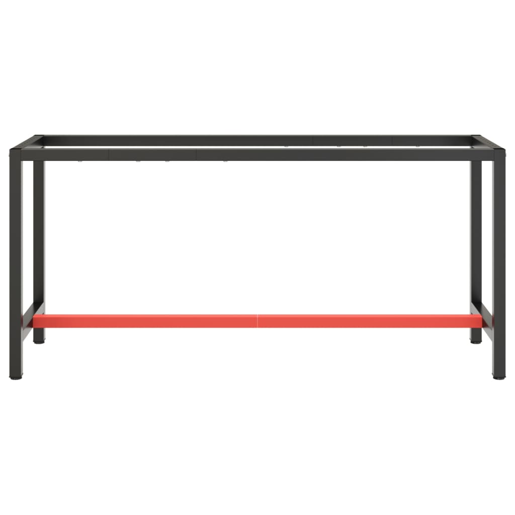 Werkbankframe Metaal Matzwart En Matrood 170 x 50 x 79 cm Met 1 stang