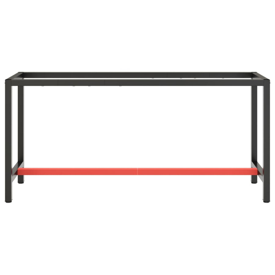 Werkbankframe Metaal Matzwart En Matrood 170 x 50 x 79 cm Met 1 stang