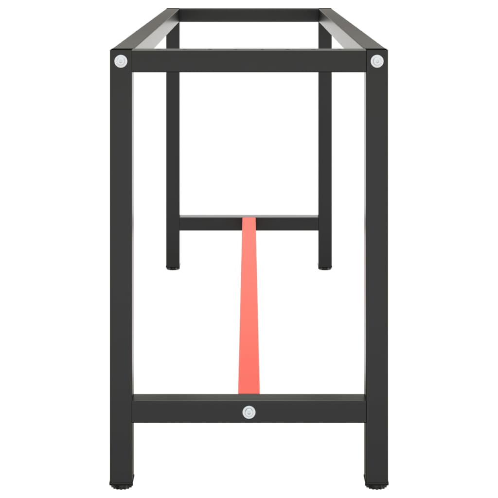 Werkbankframe Metaal Matzwart En Matrood 170 x 50 x 79 cm Met 1 stang