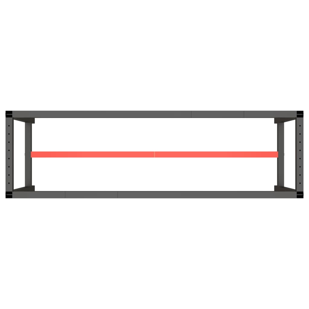 Werkbankframe Metaal Matzwart En Matrood 170 x 50 x 79 cm Met 1 stang
