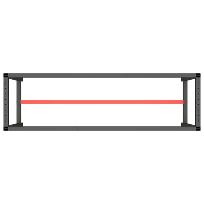 Werkbankframe Metaal Matzwart En Matrood 170 x 50 x 79 cm Met 1 stang