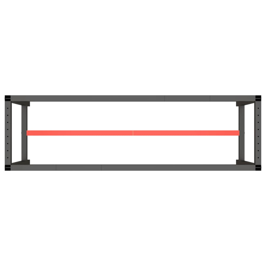 Werkbankframe Metaal Matzwart En Matrood 170 x 50 x 79 cm Met 1 stang