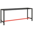 Werkbankframe 190x50x79 cm metaal matzwart matrood