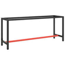 Werkbankframe Metaal Matzwart En Matrood 190 x 50 x 79 cm Met 1 stang
