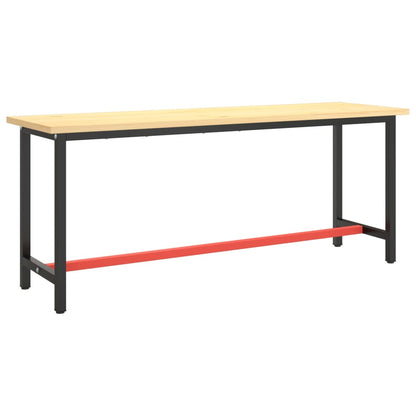 Werkbankframe Metaal Matzwart En Matrood 190 x 50 x 79 cm Met 1 stang