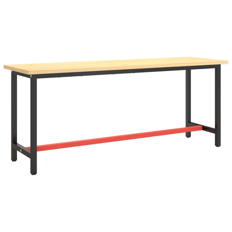 Werkbankframe Metaal Matzwart En Matrood 190 x 50 x 79 cm Met 1 stang