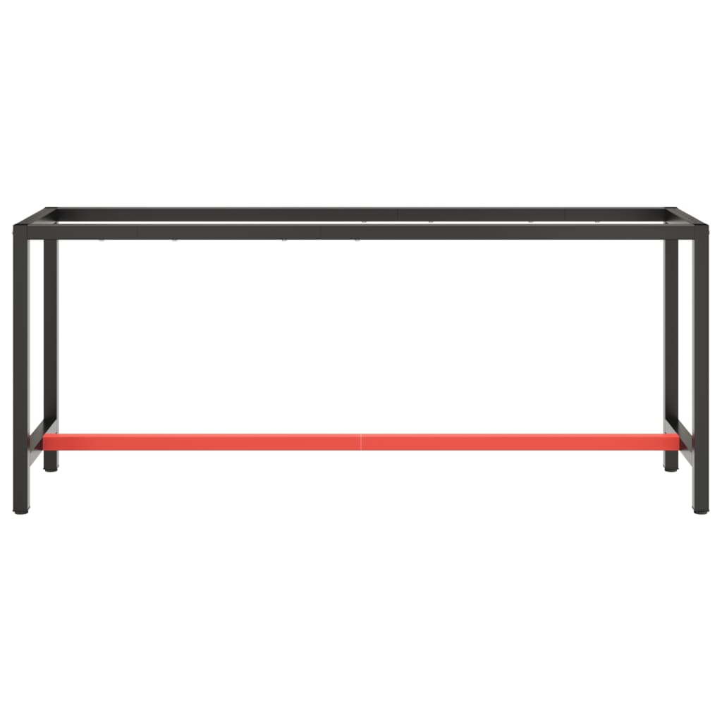 Werkbankframe Metaal Matzwart En Matrood 190 x 50 x 79 cm Met 1 stang