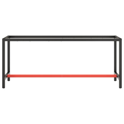 Werkbankframe Metaal Matzwart En Matrood 190 x 50 x 79 cm Met 1 stang