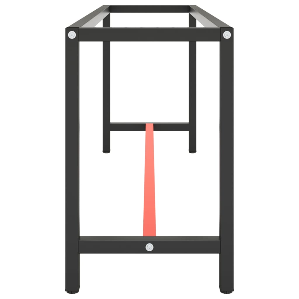 Werkbankframe Metaal Matzwart En Matrood 190 x 50 x 79 cm Met 1 stang