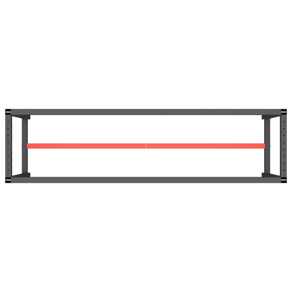 Werkbankframe Metaal Matzwart En Matrood 190 x 50 x 79 cm Met 1 stang