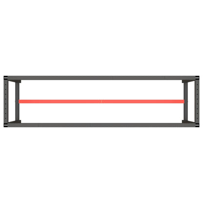 Werkbankframe Metaal Matzwart En Matrood 190 x 50 x 79 cm Met 1 stang