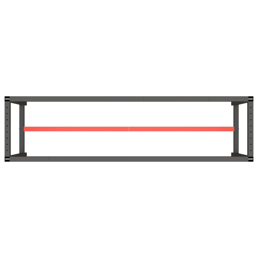 Werkbankframe Metaal Matzwart En Matrood 190 x 50 x 79 cm Met 1 stang