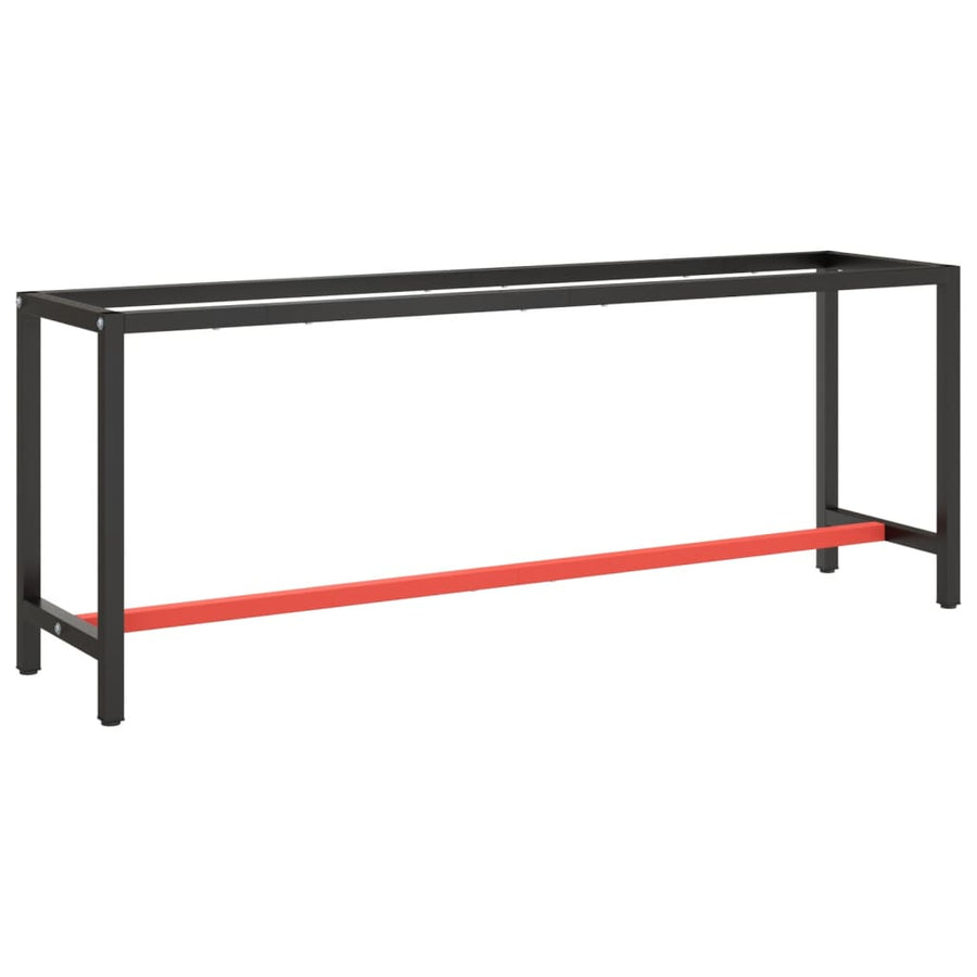 Werkbankframe Metaal Matzwart En Matrood 210 x 50 x 79 cm Met 1 stang