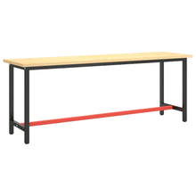 Werkbankframe Metaal Matzwart En Matrood 210 x 50 x 79 cm Met 1 stang