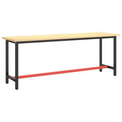 Werkbankframe Metaal Matzwart En Matrood 210 x 50 x 79 cm Met 1 stang