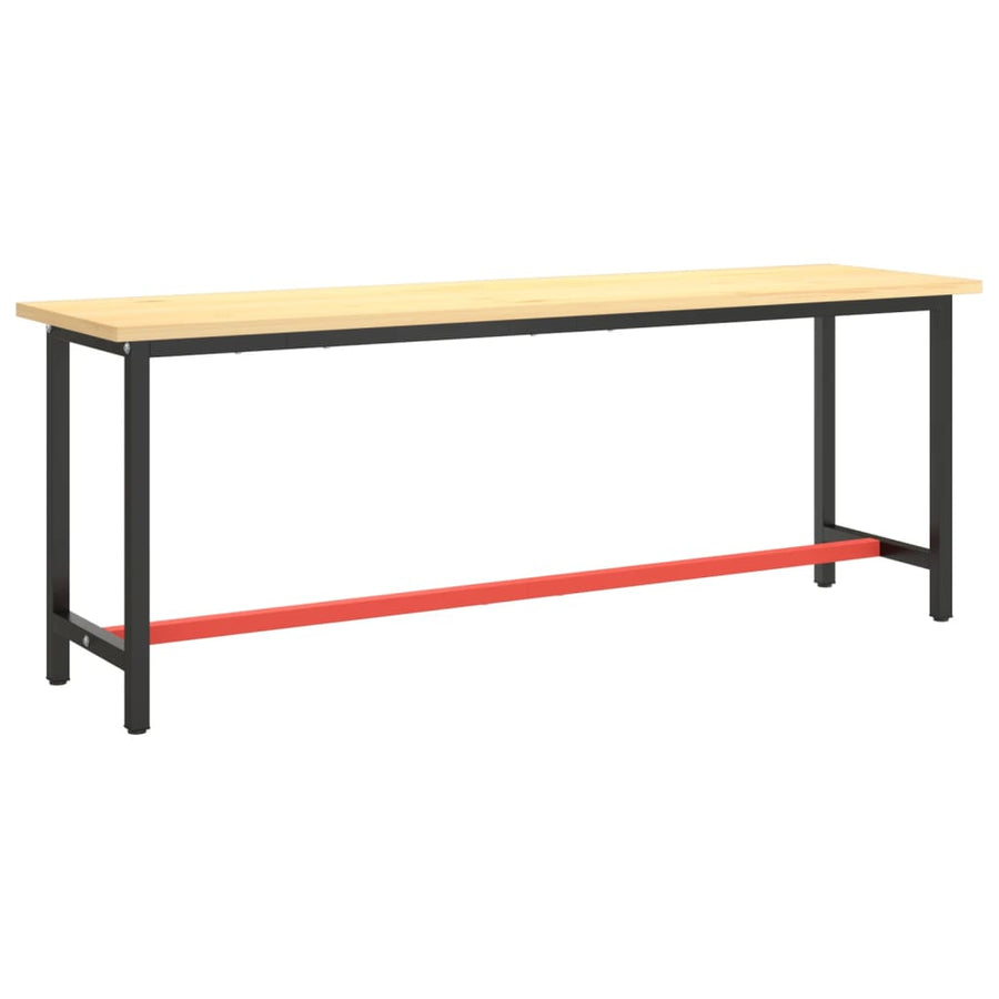 Werkbankframe Metaal Matzwart En Matrood 210 x 50 x 79 cm Met 1 stang