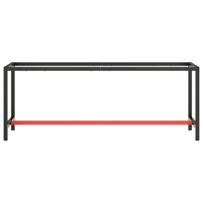 Werkbankframe Metaal Matzwart En Matrood 210 x 50 x 79 cm Met 1 stang