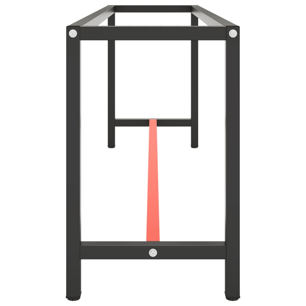 Werkbankframe Metaal Matzwart En Matrood 210 x 50 x 79 cm Met 1 stang