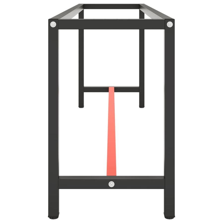 Werkbankframe Metaal Matzwart En Matrood 210 x 50 x 79 cm Met 1 stang