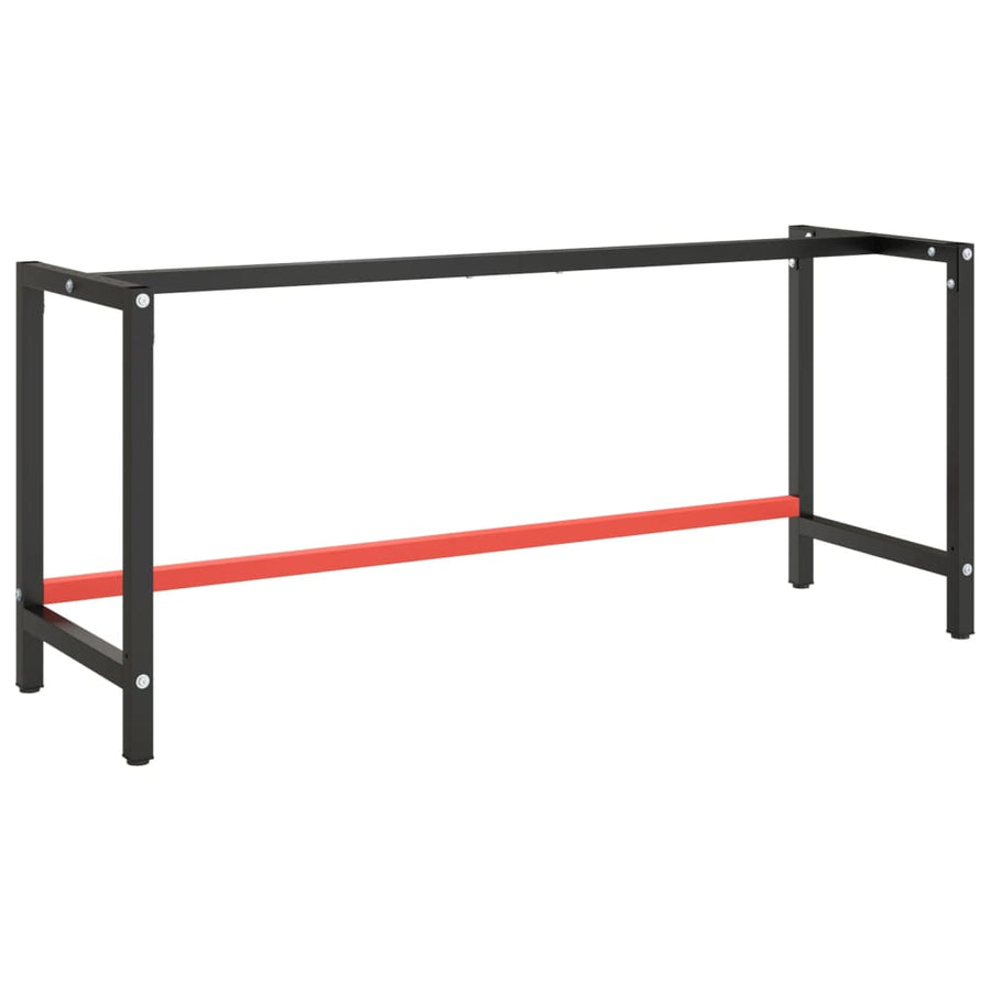 Werkbankframe Metaal Matzwart En Matrood 180 x 57 x 79 cm Met 1 stang