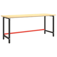 Werkbankframe Metaal Matzwart En Matrood 180 x 57 x 79 cm Met 1 stang