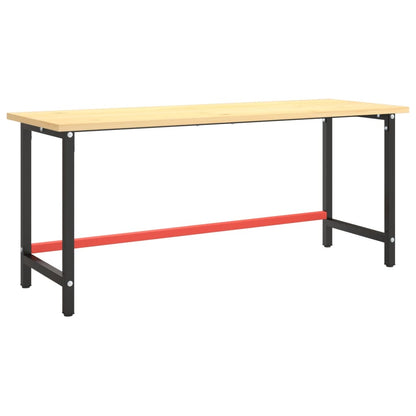 Werkbankframe Metaal Matzwart En Matrood 180 x 57 x 79 cm Met 1 stang