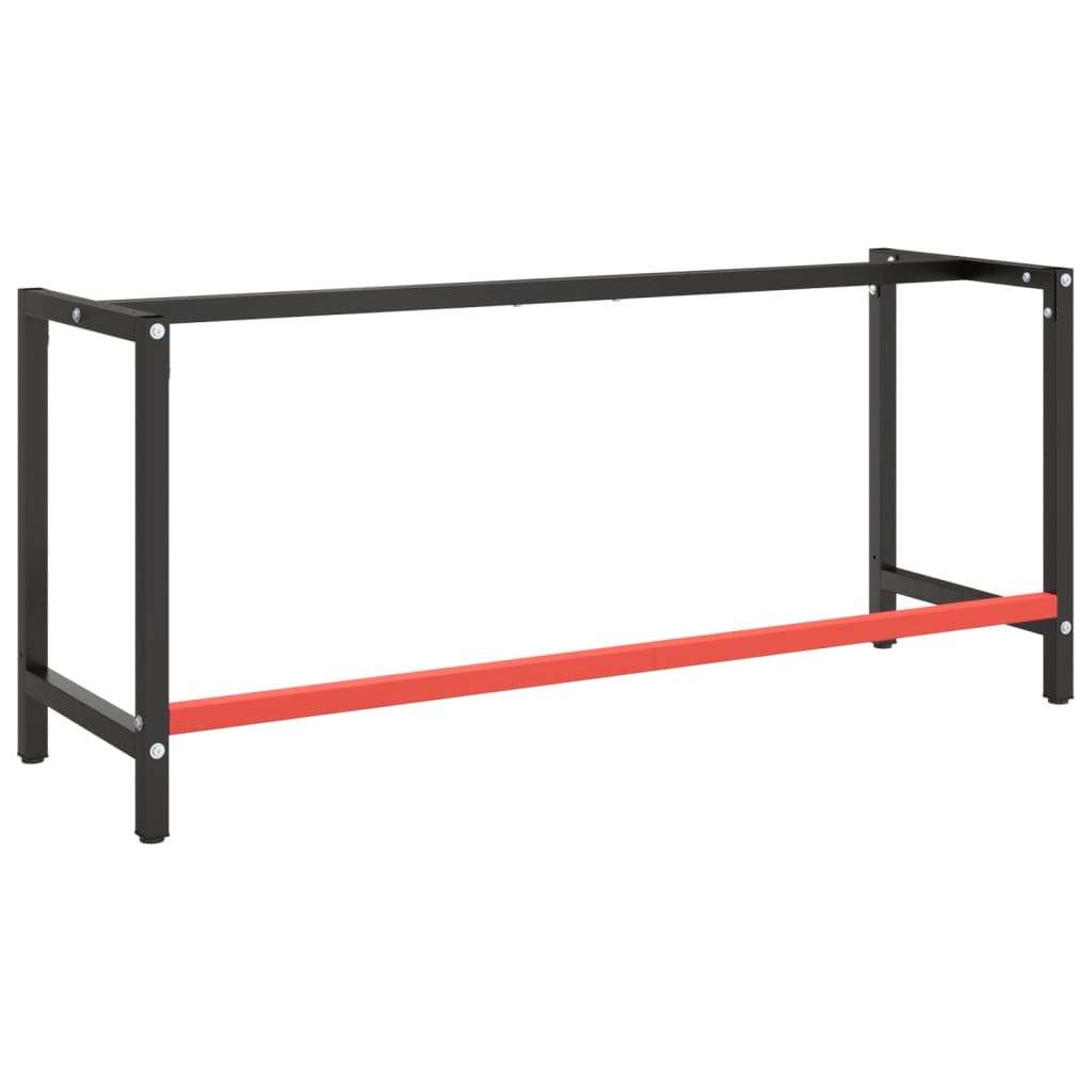 Werkbankframe Metaal Matzwart En Matrood 180 x 57 x 79 cm Met 1 stang