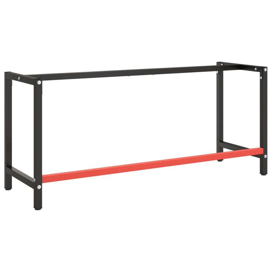 Werkbankframe Metaal Matzwart En Matrood 180 x 57 x 79 cm Met 1 stang