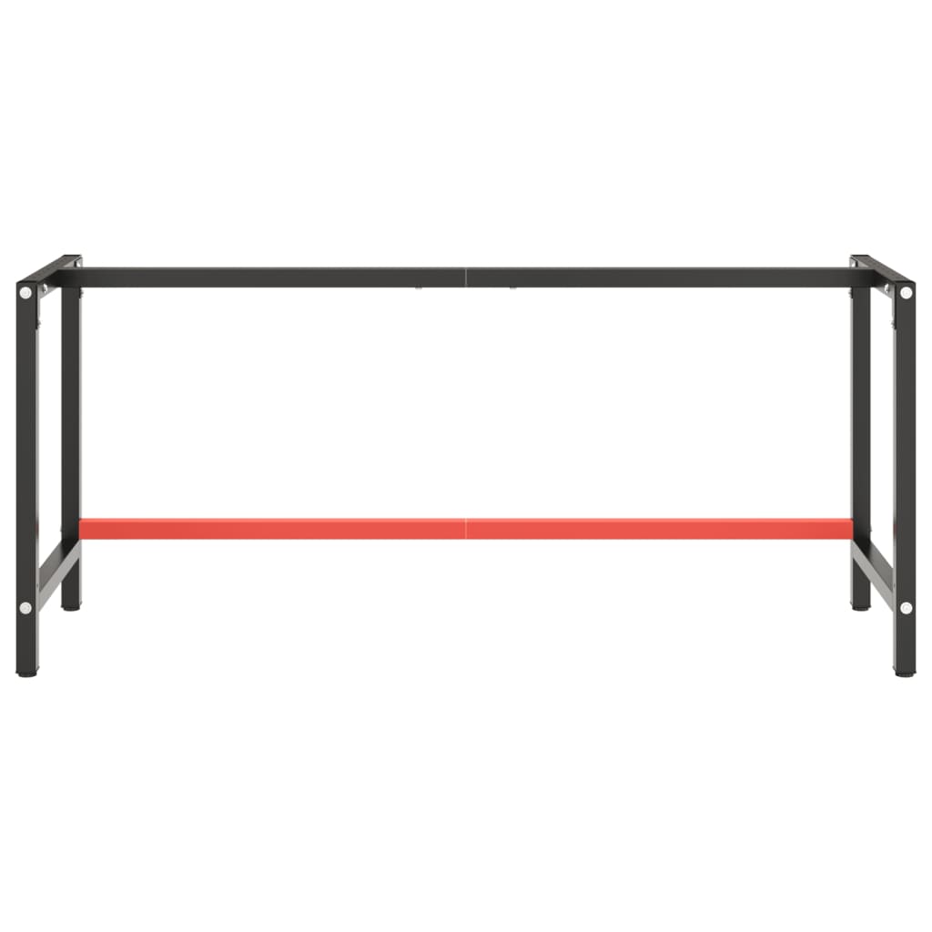 Werkbankframe Metaal Matzwart En Matrood 180 x 57 x 79 cm Met 1 stang