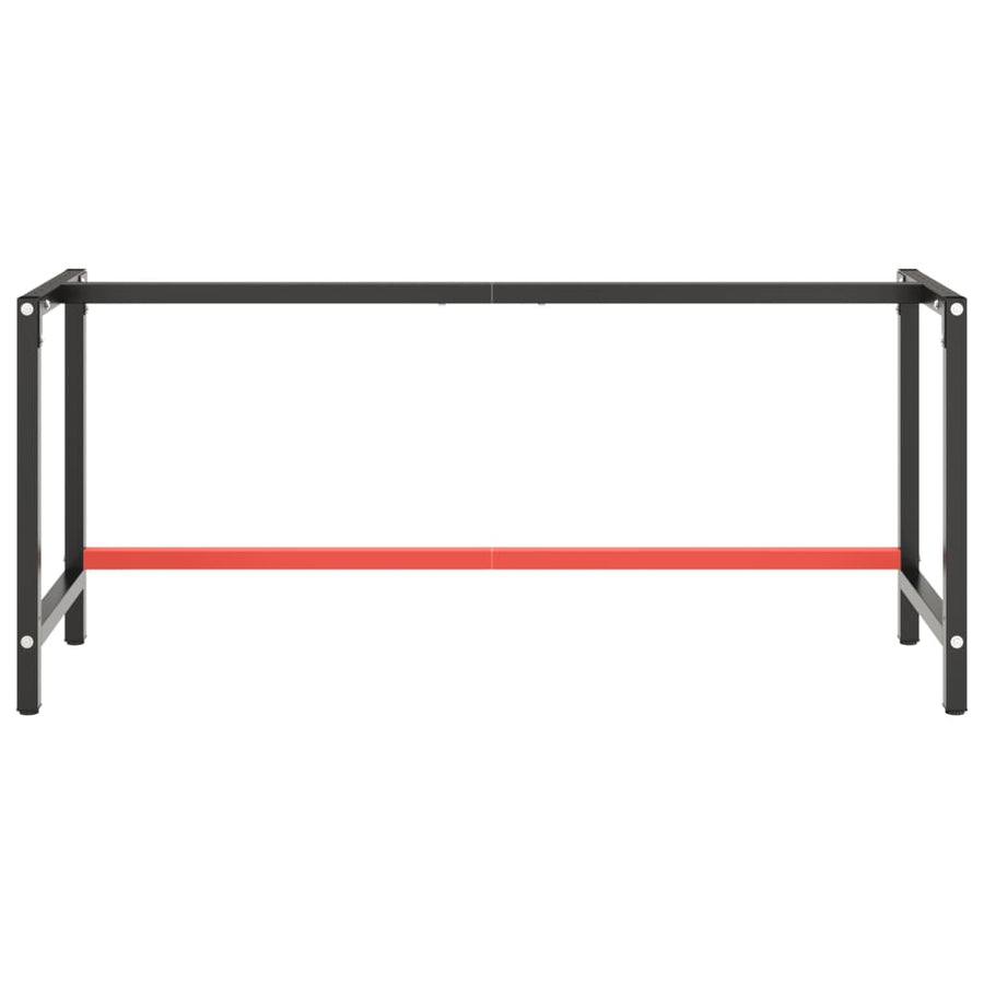 Werkbankframe Metaal Matzwart En Matrood 180 x 57 x 79 cm Met 1 stang